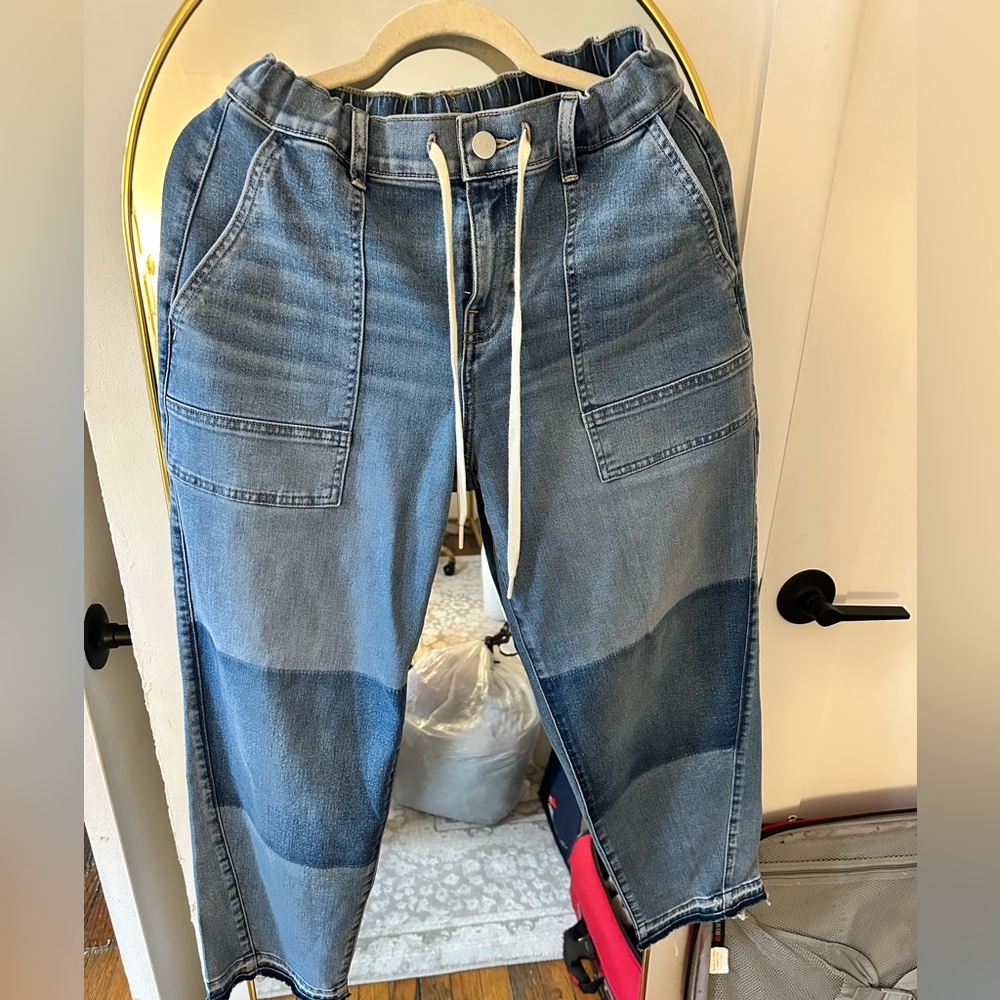 Barrel Patchwork Blue Jeans - image 1